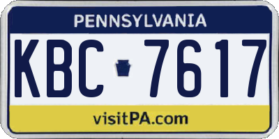 PA license plate KBC7617