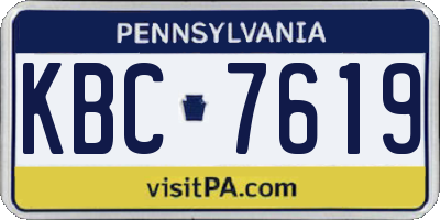 PA license plate KBC7619