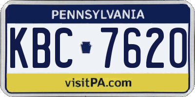 PA license plate KBC7620