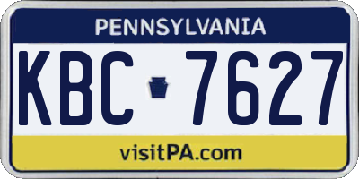 PA license plate KBC7627