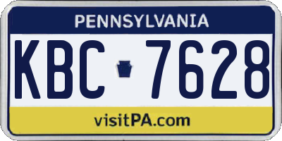 PA license plate KBC7628