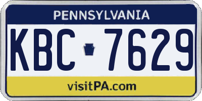 PA license plate KBC7629