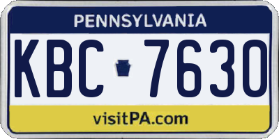 PA license plate KBC7630