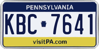 PA license plate KBC7641