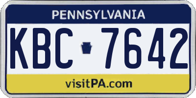 PA license plate KBC7642