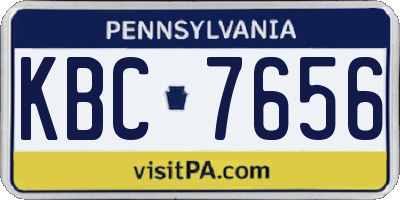 PA license plate KBC7656