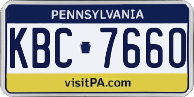 PA license plate KBC7660