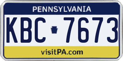 PA license plate KBC7673