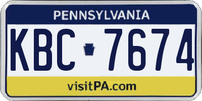 PA license plate KBC7674