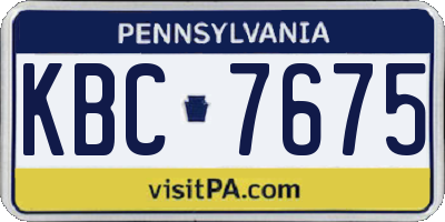 PA license plate KBC7675