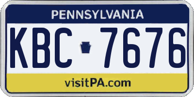 PA license plate KBC7676