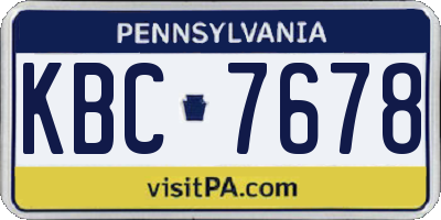 PA license plate KBC7678