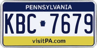 PA license plate KBC7679