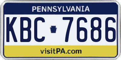 PA license plate KBC7686