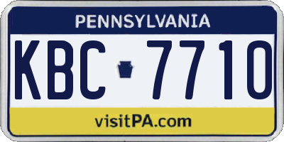 PA license plate KBC7710