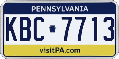 PA license plate KBC7713