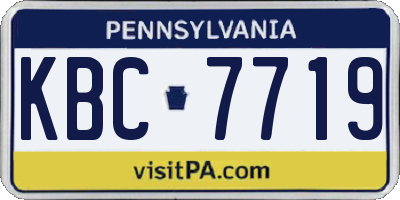 PA license plate KBC7719