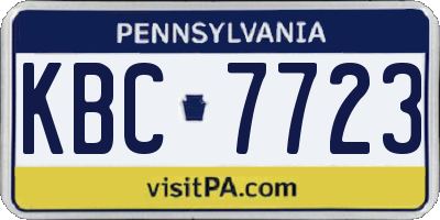 PA license plate KBC7723