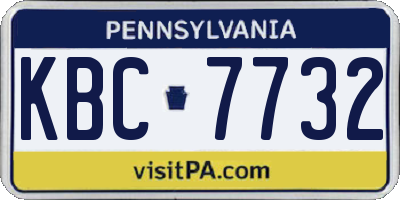 PA license plate KBC7732
