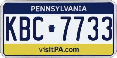 PA license plate KBC7733