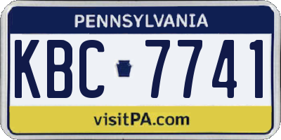 PA license plate KBC7741