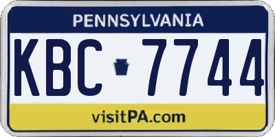 PA license plate KBC7744