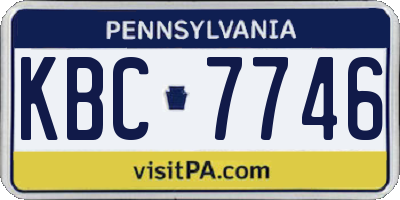 PA license plate KBC7746