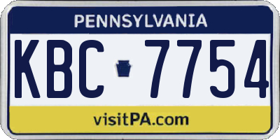PA license plate KBC7754