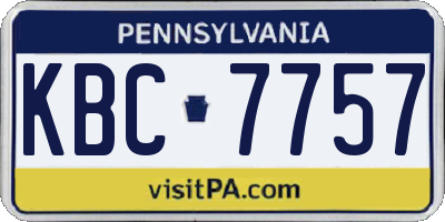 PA license plate KBC7757