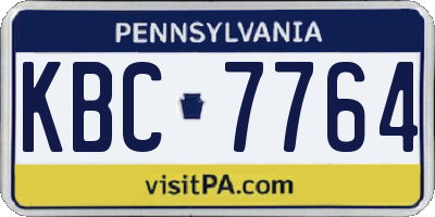 PA license plate KBC7764