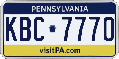 PA license plate KBC7770