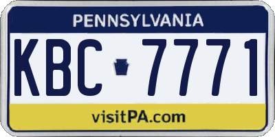 PA license plate KBC7771