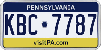 PA license plate KBC7787