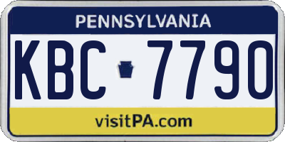 PA license plate KBC7790