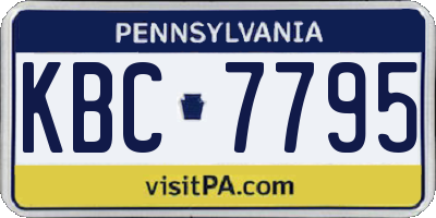 PA license plate KBC7795