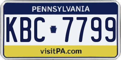 PA license plate KBC7799