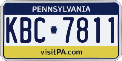 PA license plate KBC7811