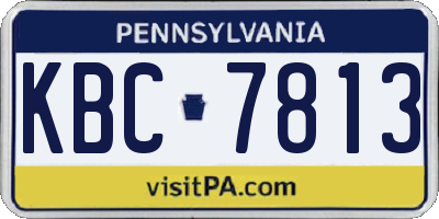 PA license plate KBC7813
