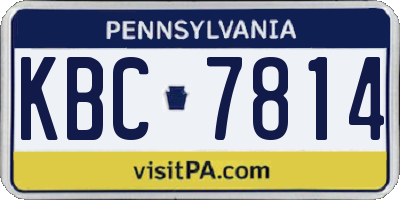 PA license plate KBC7814