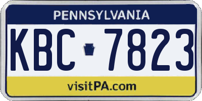 PA license plate KBC7823