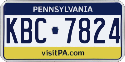PA license plate KBC7824