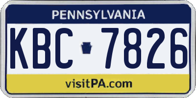 PA license plate KBC7826