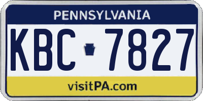 PA license plate KBC7827