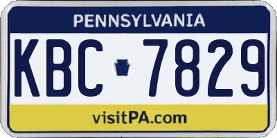 PA license plate KBC7829