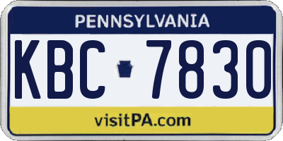 PA license plate KBC7830