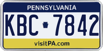 PA license plate KBC7842