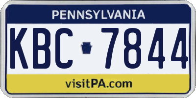 PA license plate KBC7844