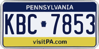 PA license plate KBC7853