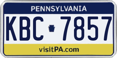 PA license plate KBC7857