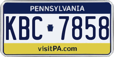 PA license plate KBC7858